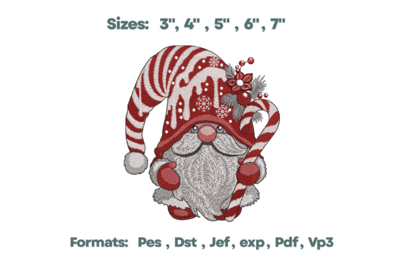 Candy Cane Gnome Hat Embroidery Design Review