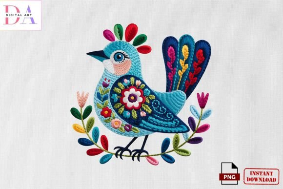 Folk Art Bird Embroidery PNG: A Designer’s Review
