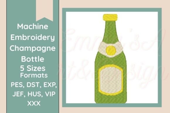 Review: Champagne Bottle 2026 Embroidery Design