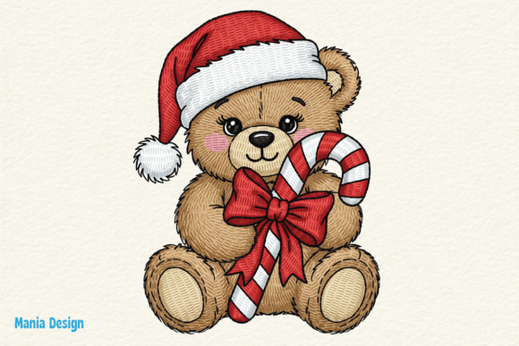 Review: Christmas Teddy Bear Embroidery PNG for Craft Fairs