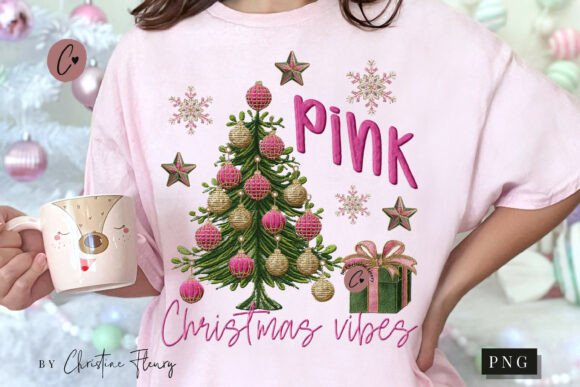 Review: Faux Embroidery Pink Christmas Vibes PNG