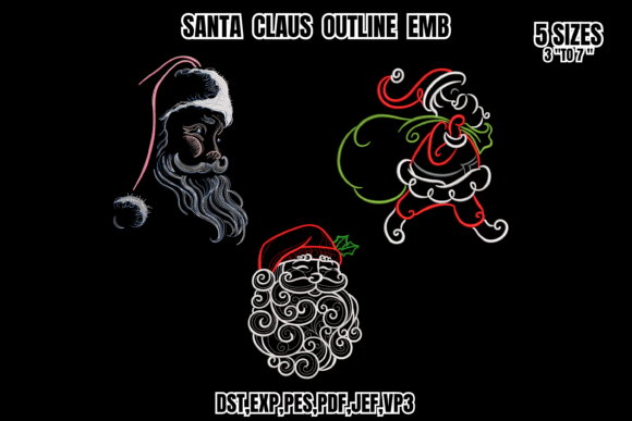 Review: Outline Santa Line Art Embroidery Bundle