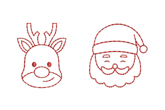 Reviewing Reindeer Santa Face Redwork Embroidery