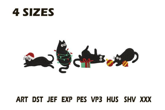 Reviewing the Christmas Black Cat Embroidery Design