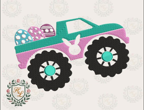 Reviewing the Easter Truck Embroidery Files