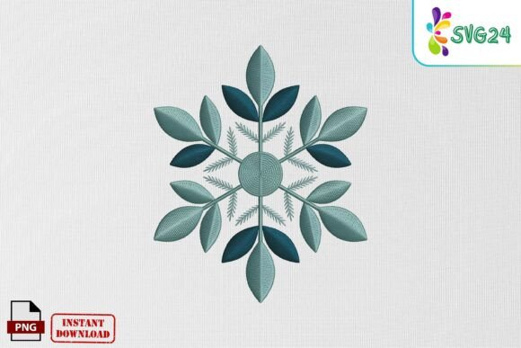 Winter Leaf Snowflake Embroidery PNG Review
